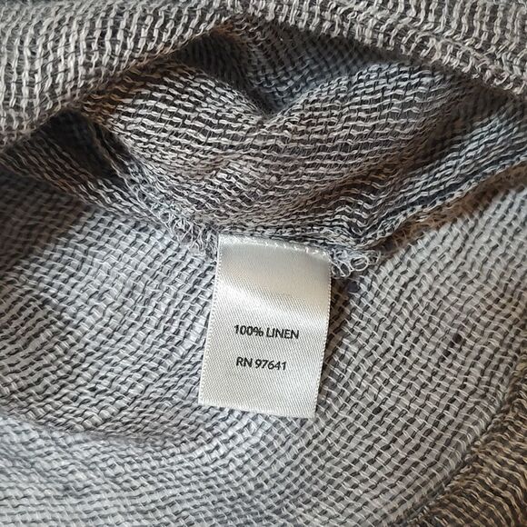 J. Jill Pure Jill Linen Pullover Lagenlook Boxy Oversized Top Gray White Size XS - Picture 4 of 8